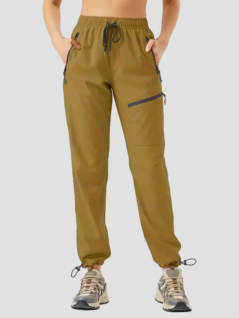 Outdoorowe spodnie trekkingowe damskie z kieszeniami na zamek