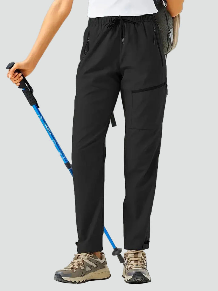 Outdoorowe spodnie trekkingowe damskie z kieszeniami na zamek