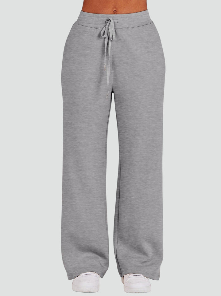 Damski komplet dresowy loungewear z bluzą half-zip i szerokimi spodniami