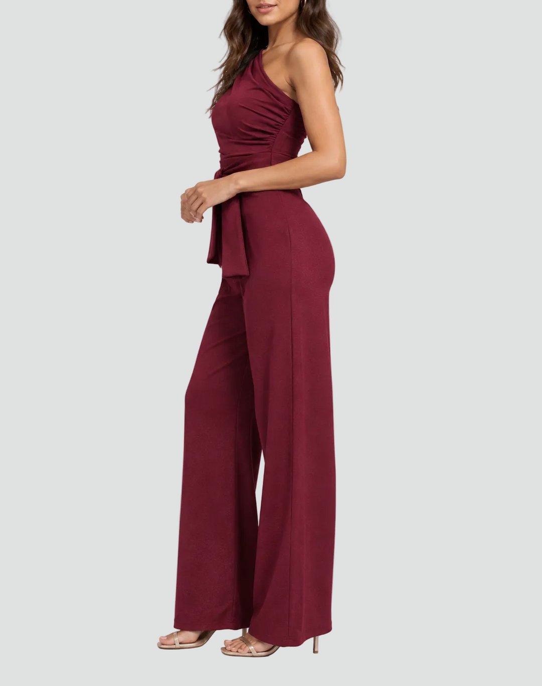 Jumpsuit met blote schouder en riem voor dames