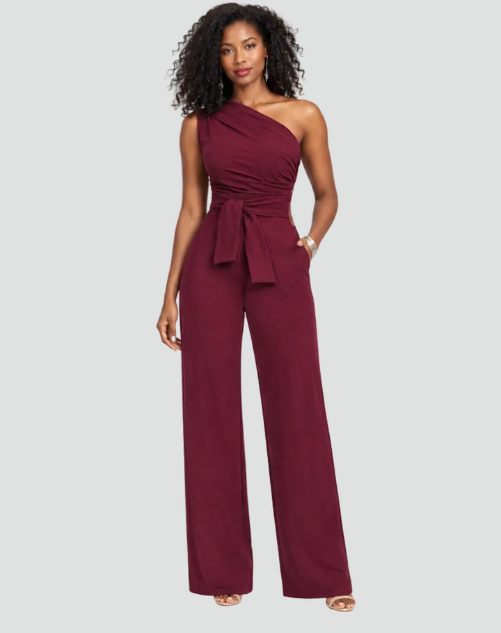 Jumpsuit met blote schouder en riem voor dames