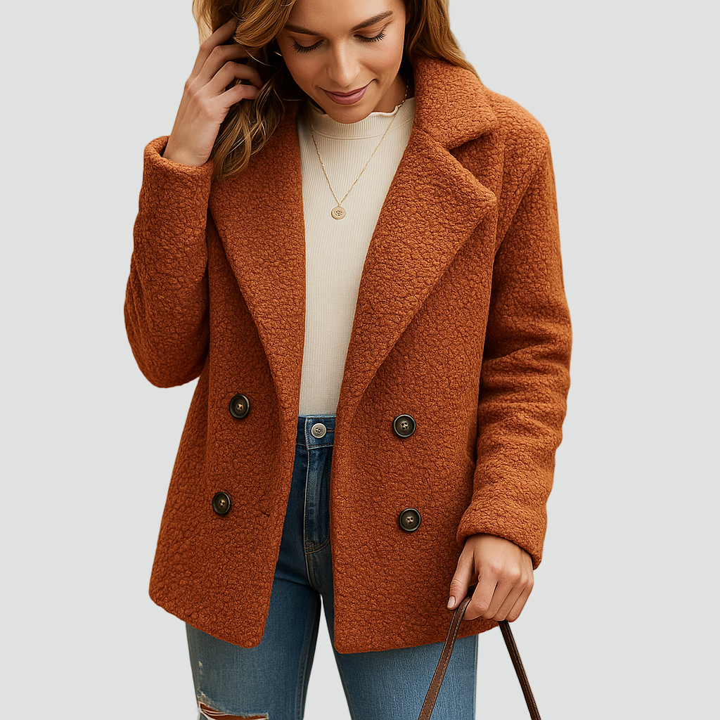 Kurtka zimowa damska fleece z kołnierzem