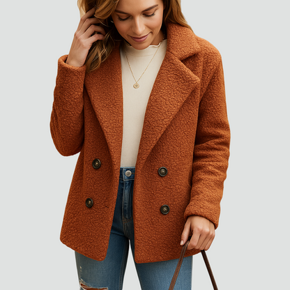 Kurtka zimowa damska fleece z kołnierzem