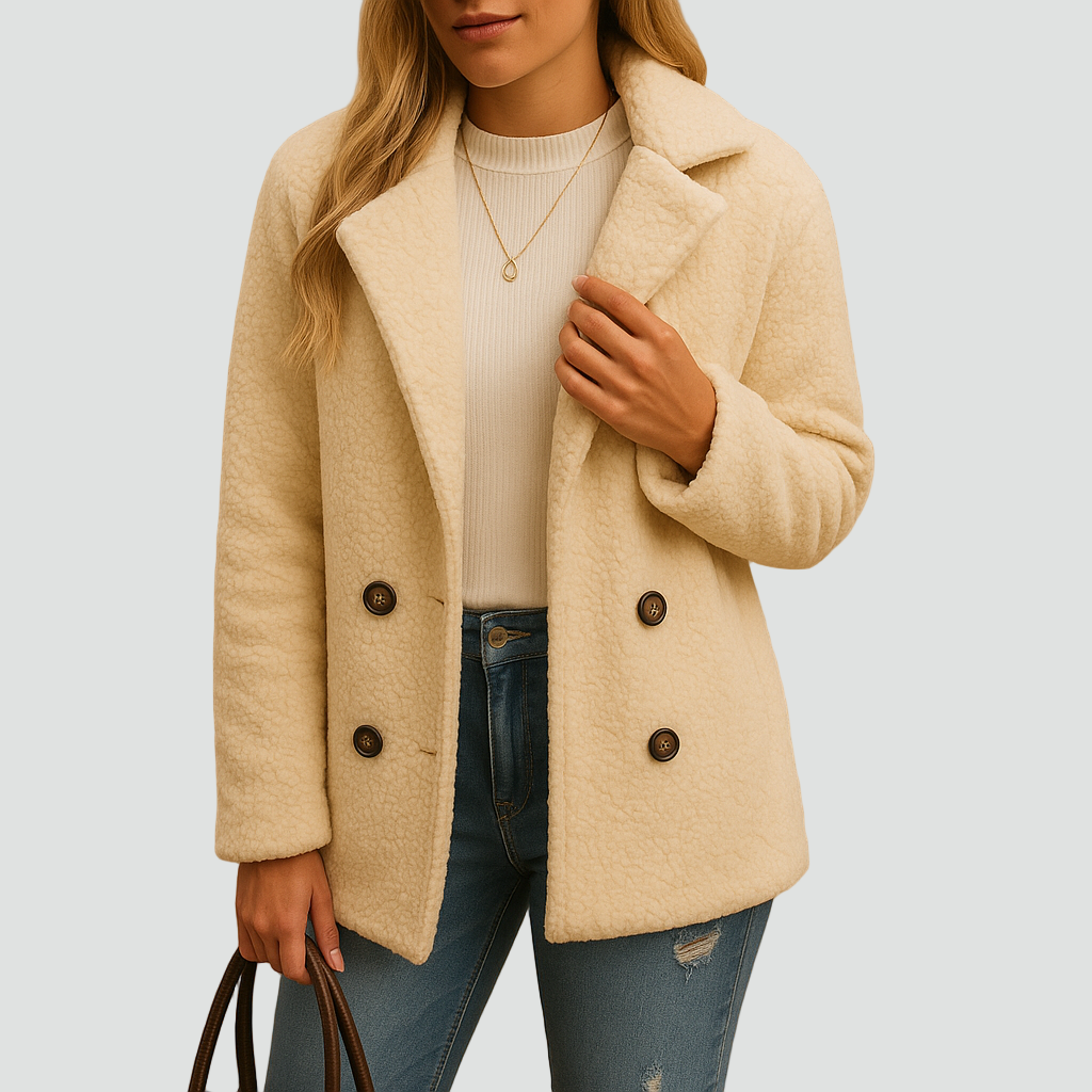 Kurtka zimowa damska fleece z kołnierzem