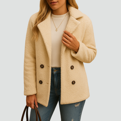 Kurtka zimowa damska fleece z kołnierzem