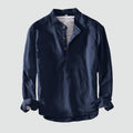 Chemise classique pour homme avec col montant et fermeture boutonnée
