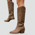Bottes de cowgirl pour femmes avec broderie et talon bloc