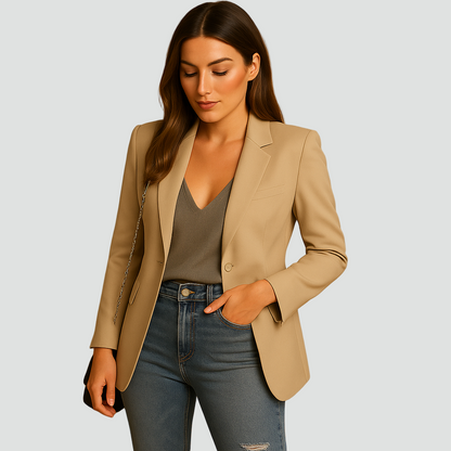 Długa marynarka damska taliowana klasyczna