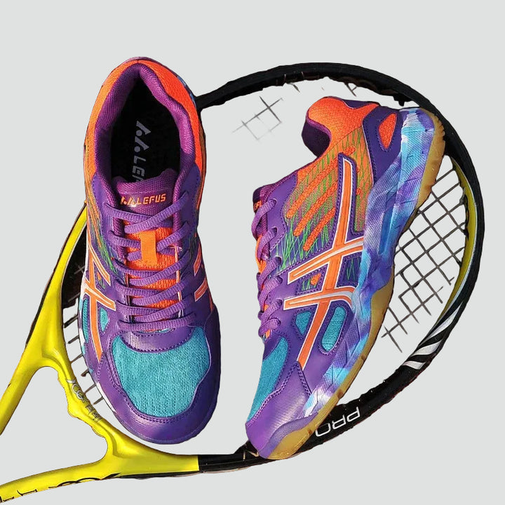 Lightweight indoor sports shoes for women with a dynamic design