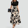 Women's maxi dress with tie fastening and floral pattern