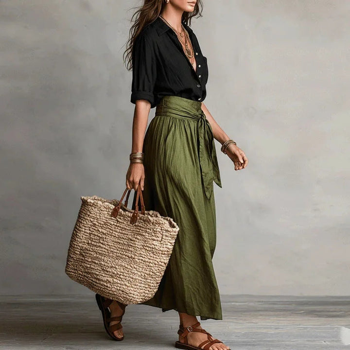 Clementine | Button-Down Midi Skirt Set for Women