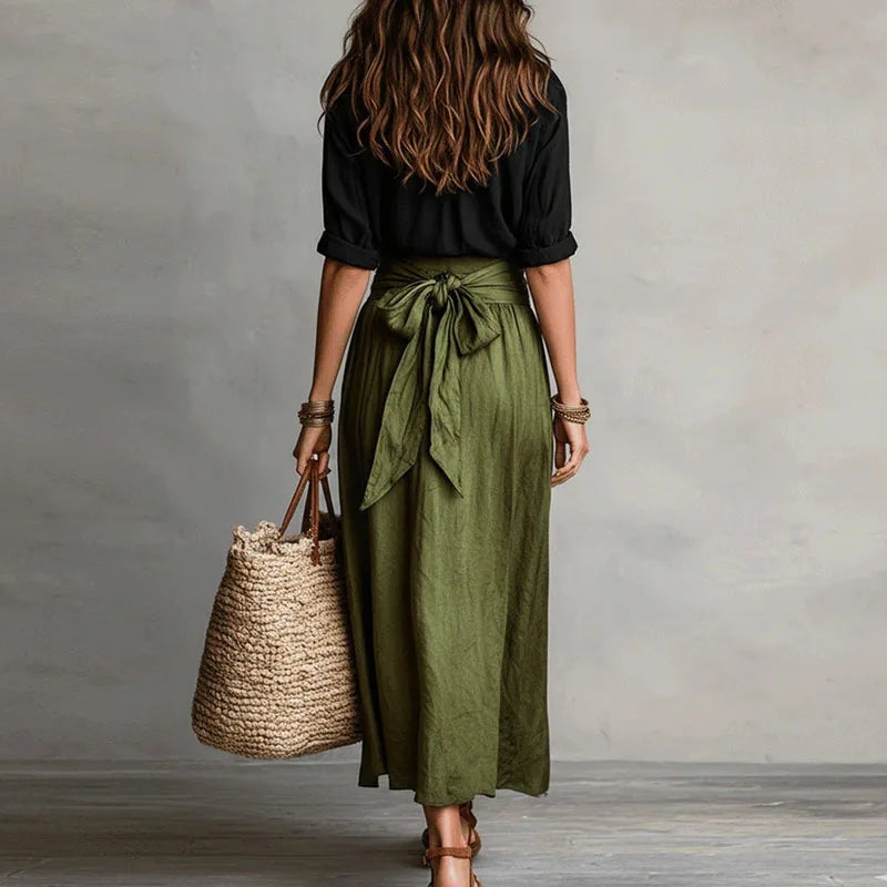 Clementine | Button-Down Midi Skirt Set for Women