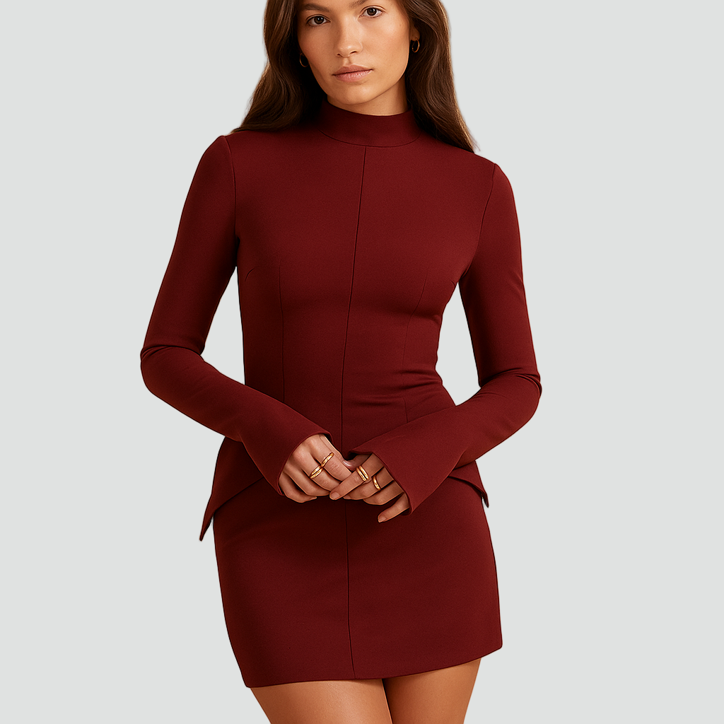 Sukienka bodycon mini z długim rękawem dla kobiet