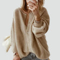 Cardigan oversize à boutons nacrés, idéal pour toutes les occasions