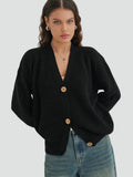 Women's classic cardigan with buttons and wide cuffs