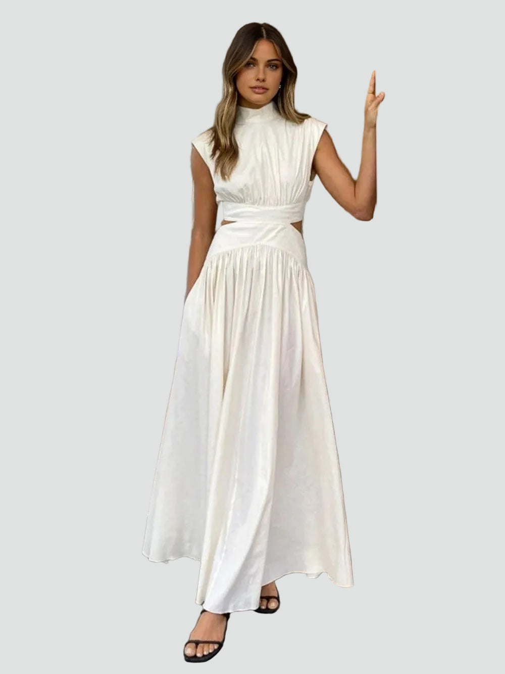Damesjurk Maxi Met Openingen Elegant Bruiloft Modern