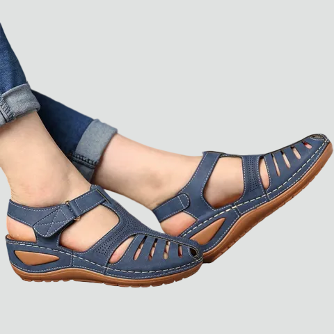 Orthopedic women's summer sandals comfortable with Velcro fastening
