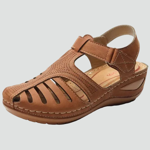 Orthopedic women's summer sandals comfortable with Velcro fastening
