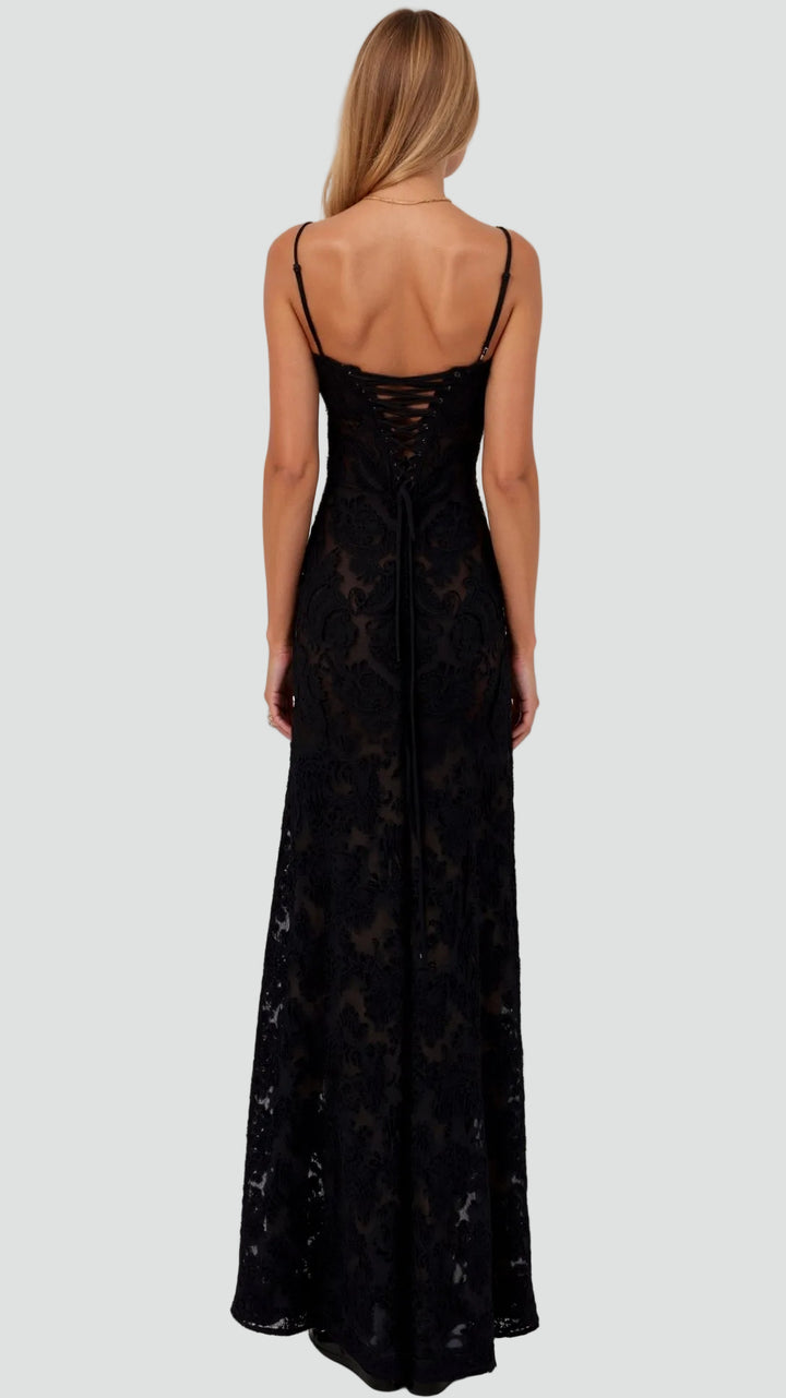 Elegancka sukienka maxi damska na ramiączkach cocktail dress