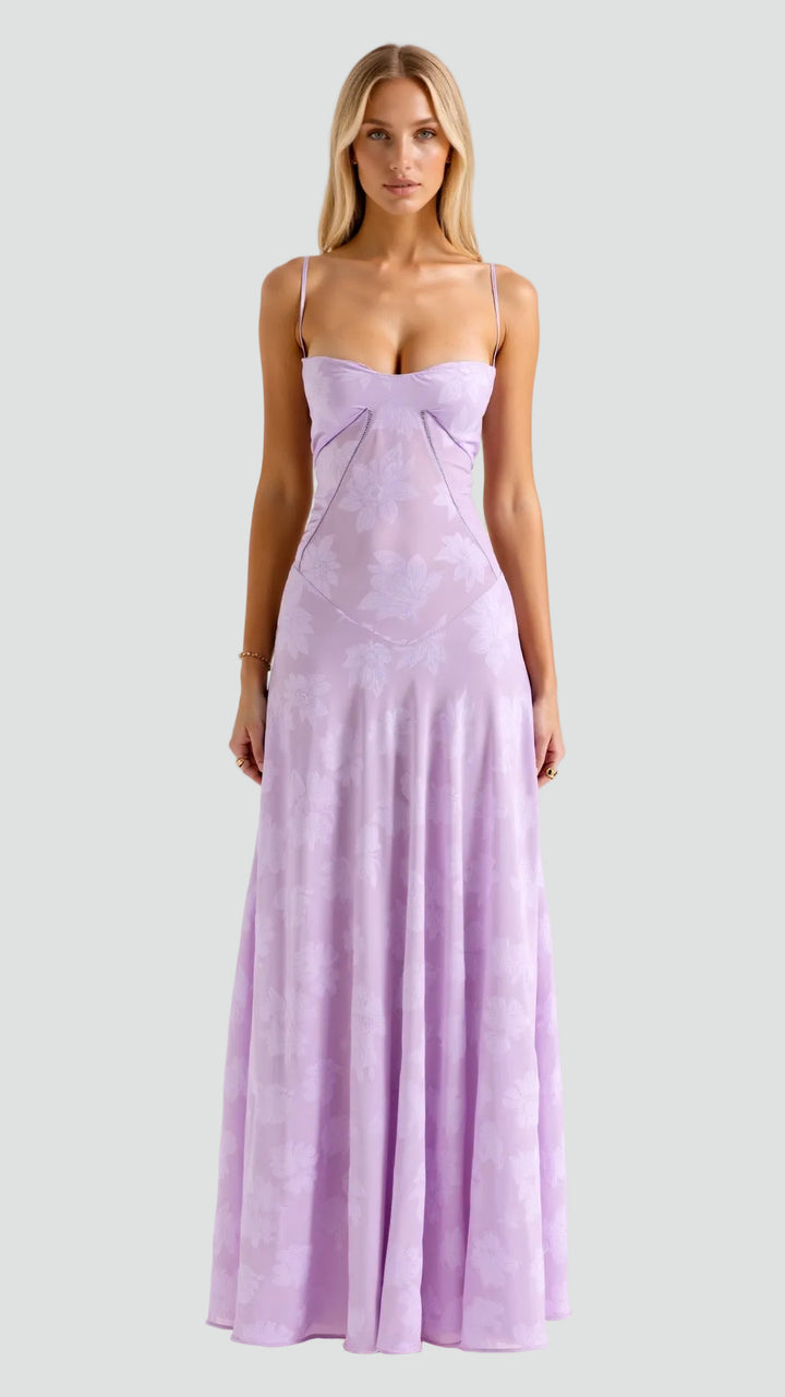 Elegancka sukienka maxi damska na ramiączkach cocktail dress