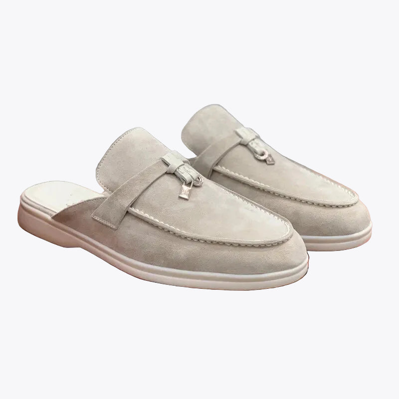 Elegant women's mule slippers in suede