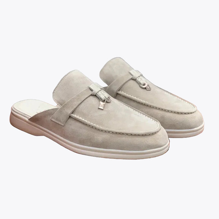 Elegant women's mule slippers in suede