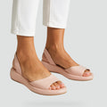 Sandales slingback pour femme à bout ouvert et semelle plate