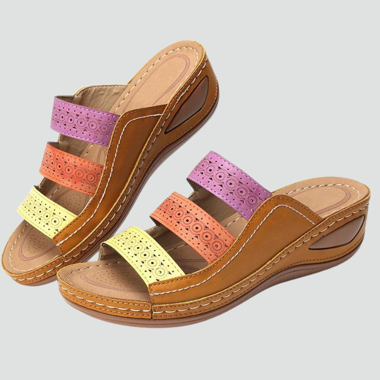 Sandales orthopédiques colorées pour femmes, confortables, estivales, à enfiler