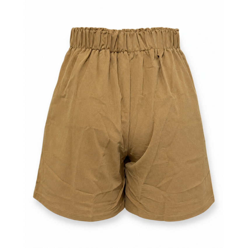 Elegant high-waisted bermuda shorts with wide legs