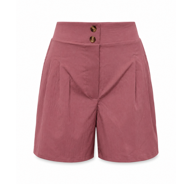 Elegant high-waisted bermuda shorts with wide legs