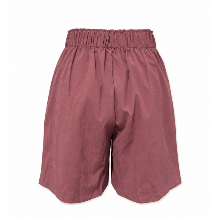 Elegant high-waisted bermuda shorts with wide legs