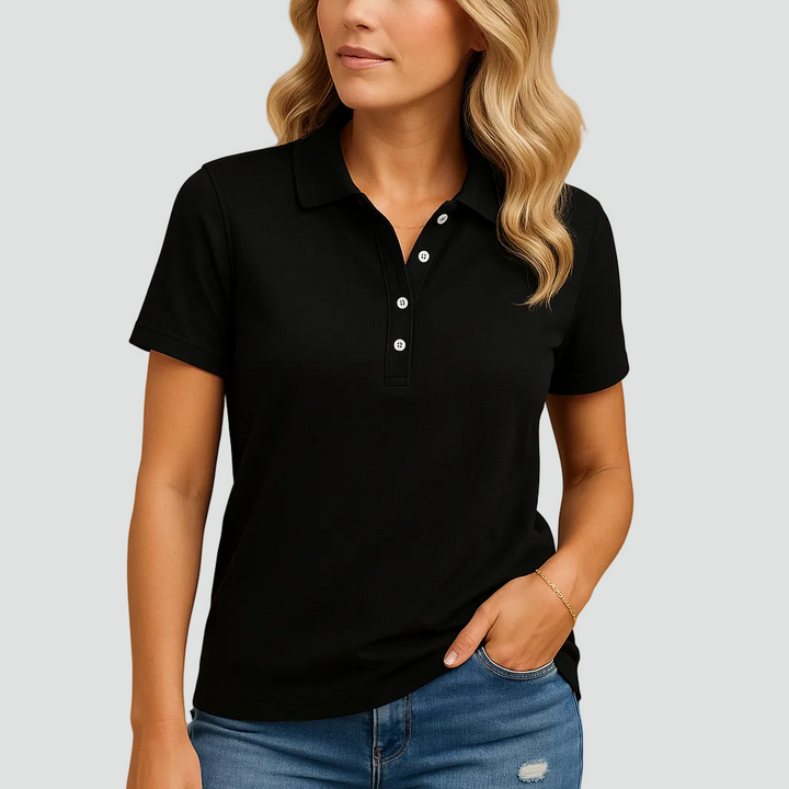 Dames poloshirt met een elegante snit voor dagelijks gebruik en werk