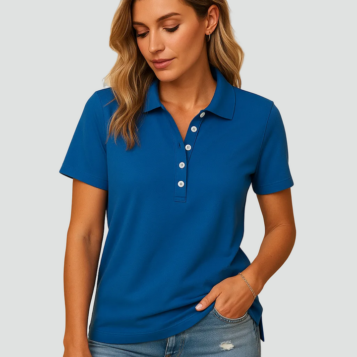 Dames poloshirt met een elegante snit voor dagelijks gebruik en werk