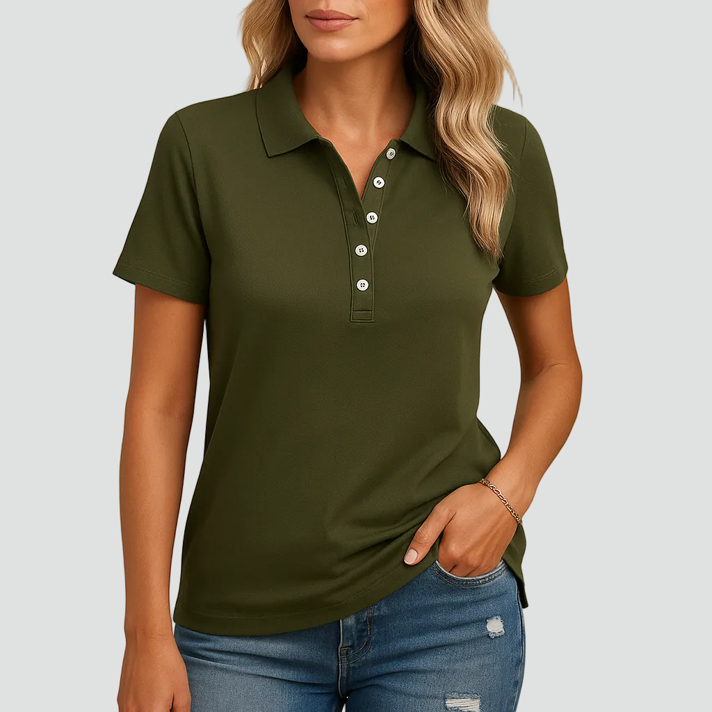 Dames poloshirt met een elegante snit voor dagelijks gebruik en werk