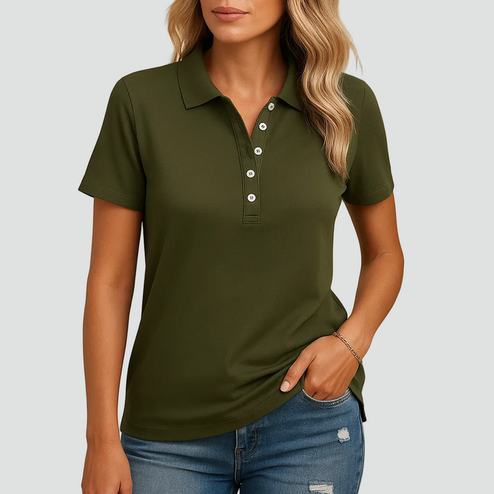 Dames poloshirt met een elegante snit voor dagelijks gebruik en werk