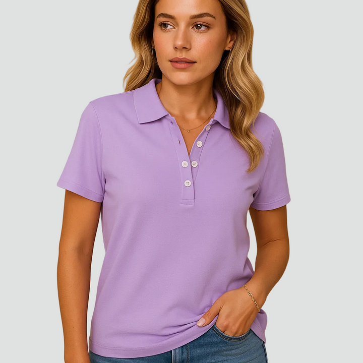 Dames poloshirt met een elegante snit voor dagelijks gebruik en werk