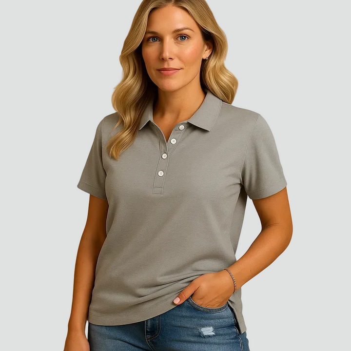 Dames poloshirt met een elegante snit voor dagelijks gebruik en werk