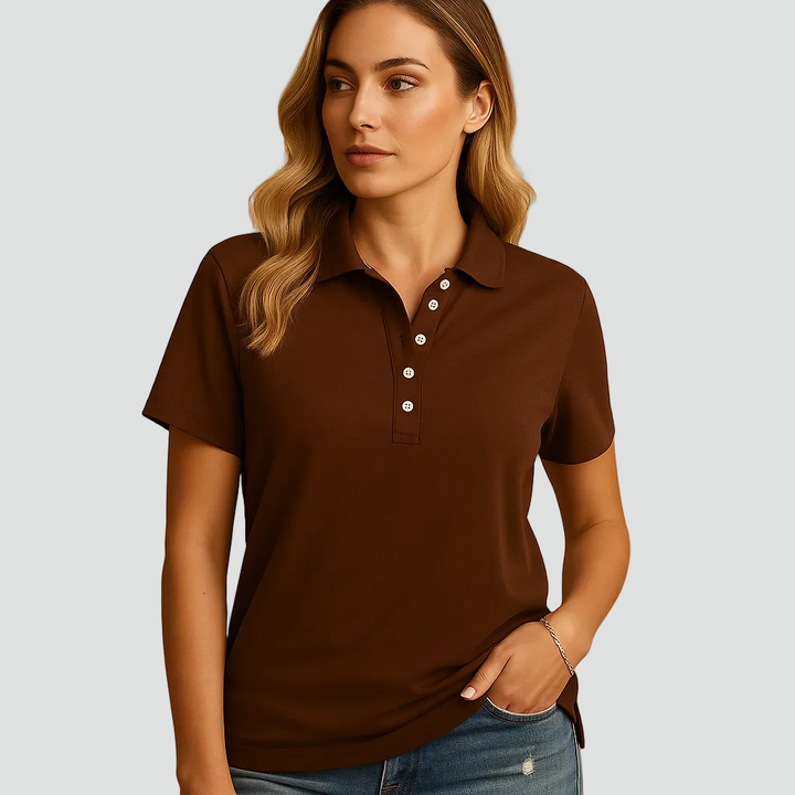 Dames poloshirt met een elegante snit voor dagelijks gebruik en werk