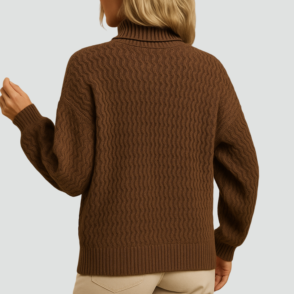 Stylowy i miękki golf z prążkowanym wzorem