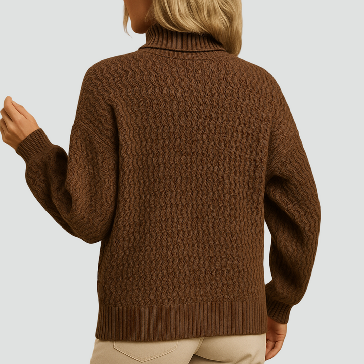 Stylowy i miękki golf z prążkowanym wzorem