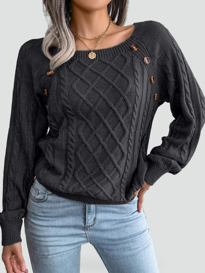stylowy-sweter-damski-z-guzikami-i-wzore-3