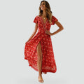 Damesjurk in boho-stijl met V-hals