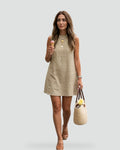 Robe mini classique à manches longues