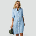 Linen dress with buttons, perfect for summer days