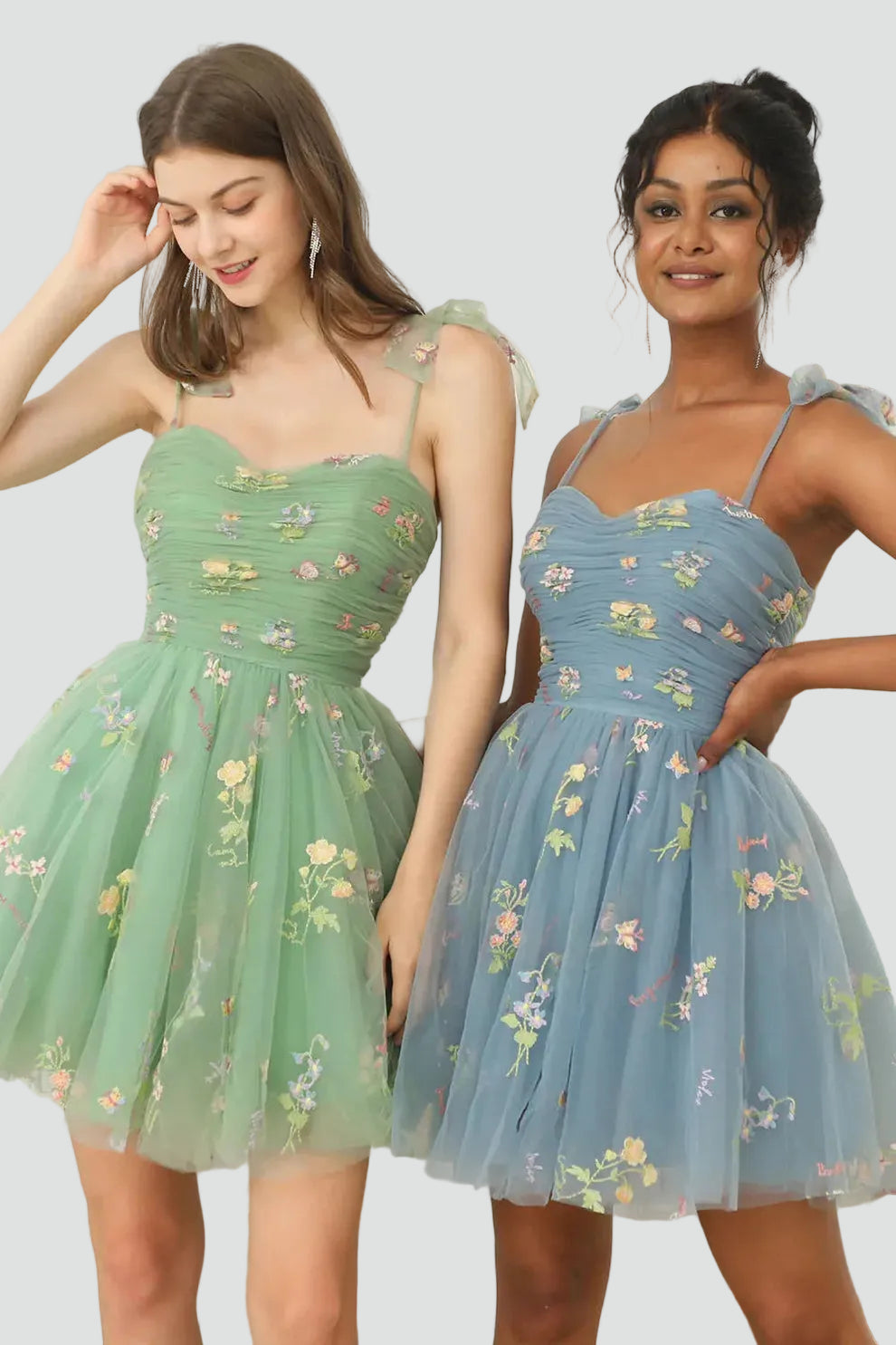 Sukienka Damska Tiulowa Haft Kwiaty Balowa Maxi Wizytowa Druhna