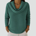 Women’s casual waffle-knit turtleneck sweater