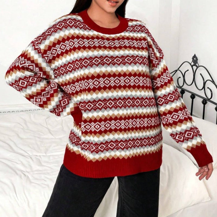 Fair Isle Knit Sweater for Women