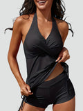 Tankini pour femmes avec col halter et réglage, parfait pour la plage