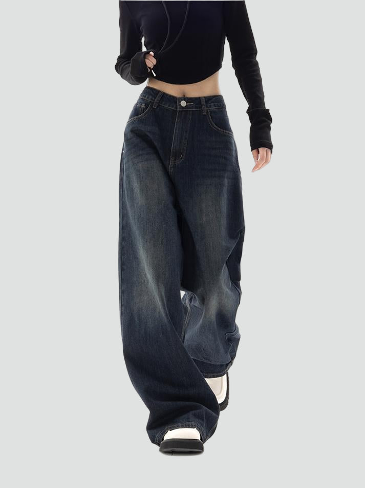 Jeansy wide leg baggy damskie vintage w stylu lat 90