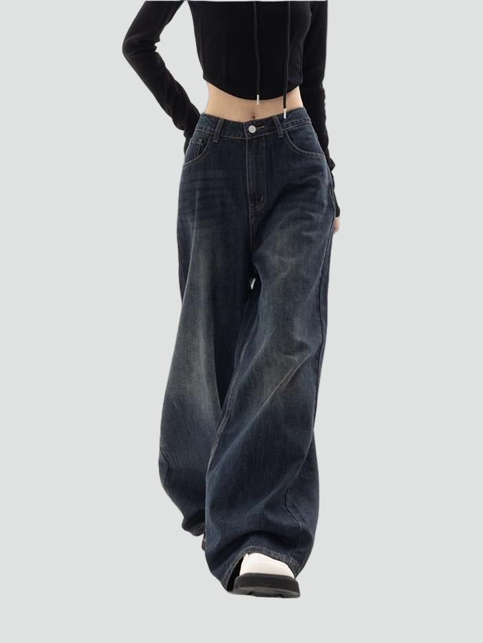 Jeansy wide leg baggy damskie vintage w stylu lat 90